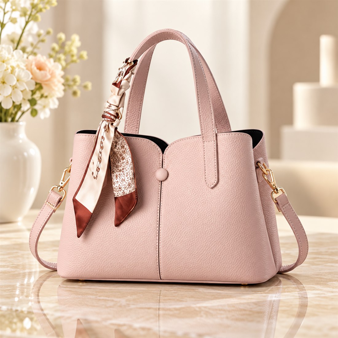 Blush, rosa con pañuelo, vista 1 de 3