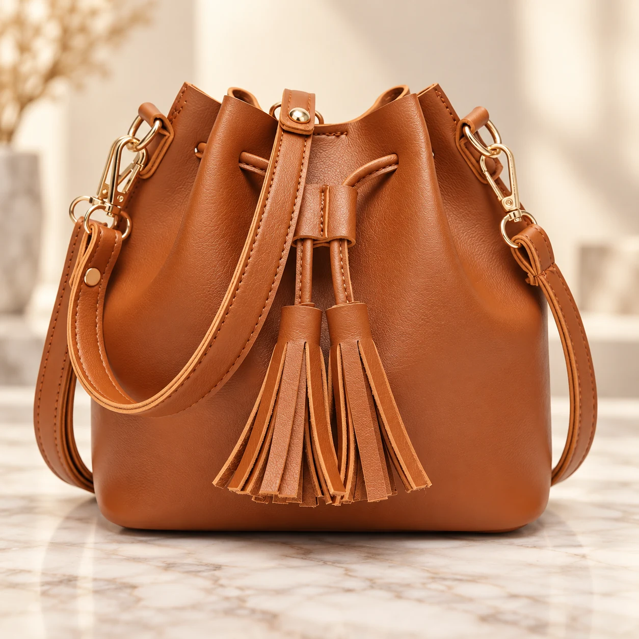 Bucket Cognac, vista frontal
